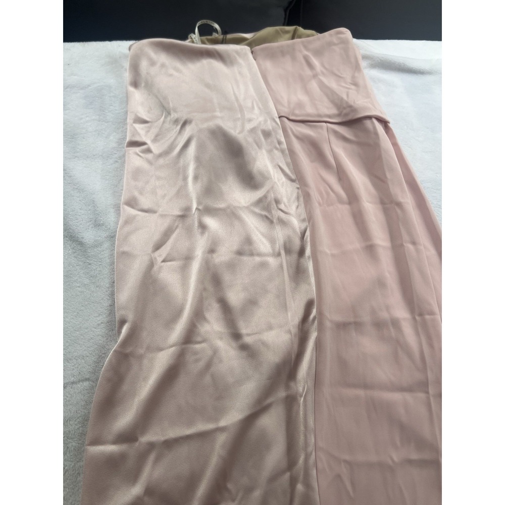 NWT Halston Heritage 'Barely‎ Pink' Strapless Gown with Silk Overlay Size 10 - Picture 14 of 15